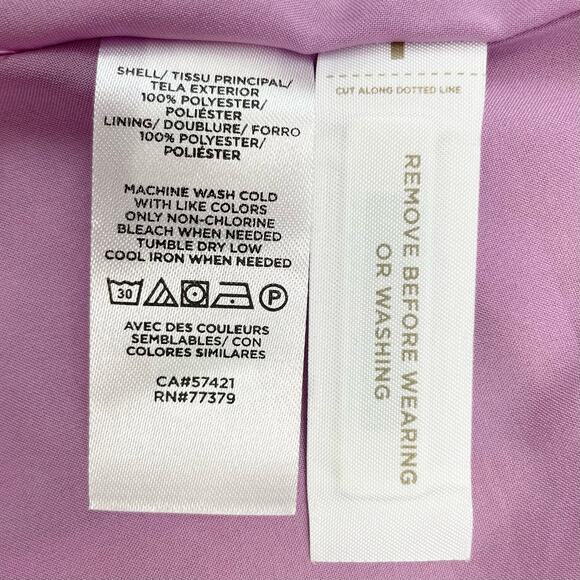 Ann Taylor Pink Floral Ruffle Faux Wrap Midi Dress Size 6 - Picture 10 of 11